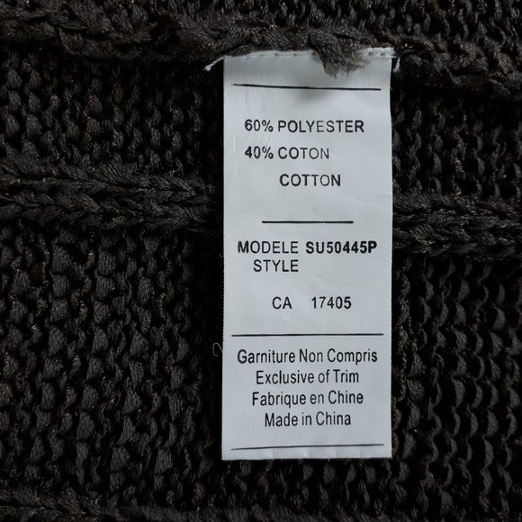 Conrad C Portion Petite Taupe Short Sleeve Knit Cardigan - Picture 10 of 12